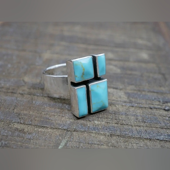 ❤️ TURQUESA STERLING SILVER RING - Picture 1 of 11